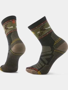 Smartwool Hike Light Cushion Soaring Print Mid Crew Socks túrazokni oliva színben 1