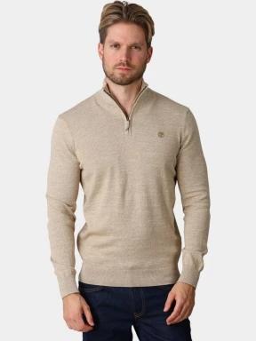 Timberland Williams River Cotton 1/4 Zip Sweater férfi kötött pulóver szürke színben 1