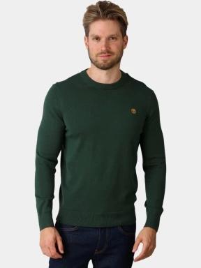 Timberland Williams River Cotton Crew Neck Sweate férfi kötött pulóver sötétzöld színben 1