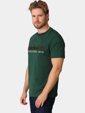 Timberland Established 1973 SS Embroidered Tee férfi rövid ujjú póló sötétzöld színben 3