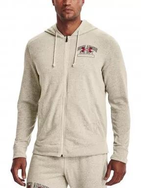 Under Armour UA Rival Try Athlc Dep FZ HD férfi kapucnis pulóver homok színben 1