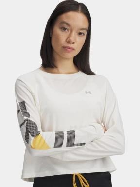 Under Armour UA Trail Run Graphic LS női hosszú ujjú sport póló homok színben 1