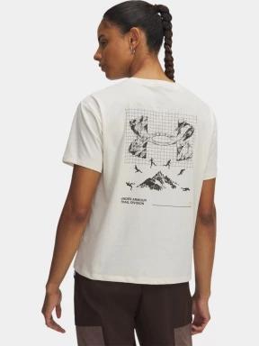 Under Armour UA Trail Run Graphic női rövid ujjú sport póló homok színben 3