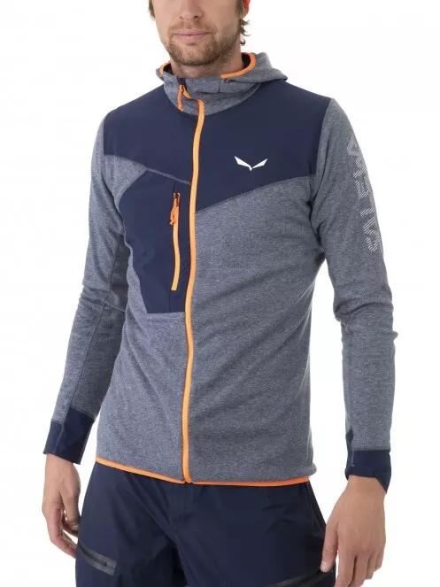 Salewa Puez 2 Dry M L/S Hood Fz Tee férfi pulóver szürke színben 2