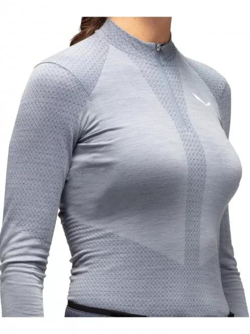 Salewa Zebru Med Warm Amr W L/S Tee női hosszú ujjú sport póló világoskék színben 4
