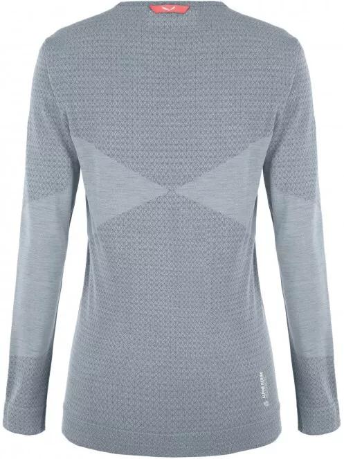 Salewa Zebru Med Warm Amr W L/S Tee női hosszú ujjú sport póló világoskék színben 6