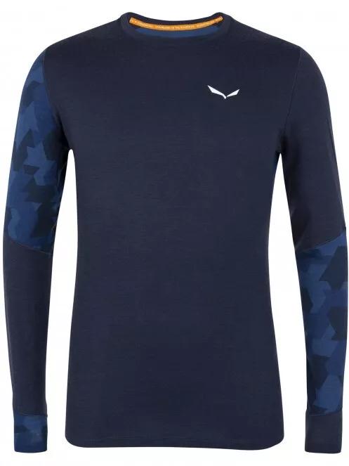 Salewa Cristallo Warm Amr M L/S Tee férfi aláöltöző felső sötétkék színben 5