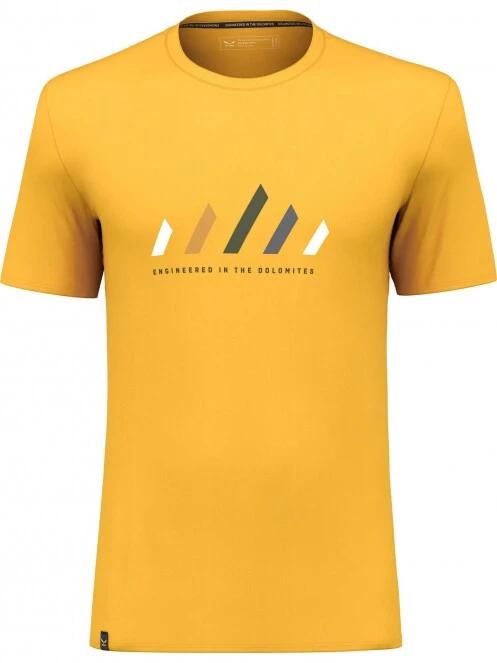 Salewa Pure Stripes DRY M T-shirt férfi rövid ujjú sport póló sárga színben 2
