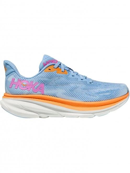 Hoka W'S Clifton 9 Wide női aszfalt futócipő világoskék színben 2