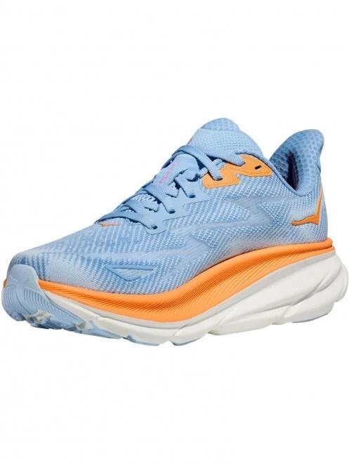 Hoka W'S Clifton 9 Wide női aszfalt futócipő világoskék színben 3