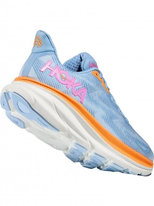 Hoka W'S Clifton 9 Wide női aszfalt futócipő világoskék színben 4