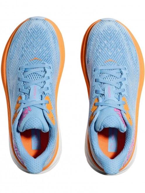 Hoka W'S Clifton 9 Wide női aszfalt futócipő világoskék színben 5