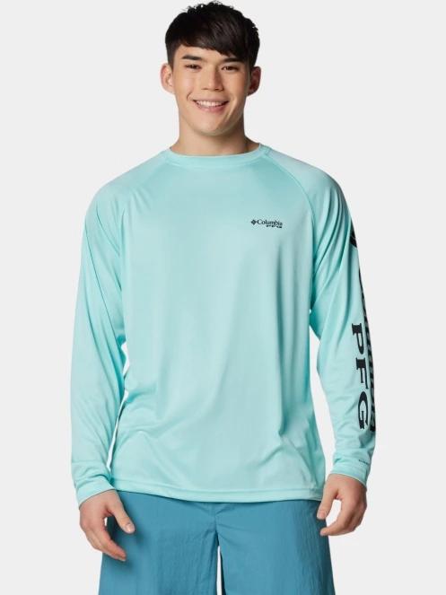 Columbia Terminal Tackle LS Shirt férfi hosszú ujjú sport póló zöld színben 2