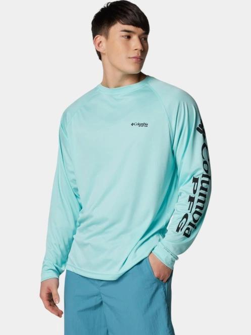 Columbia Terminal Tackle LS Shirt férfi hosszú ujjú sport póló zöld színben 3