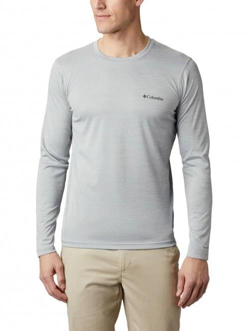 Columbia Zero Rules Long Sleeve Shirt férfi hosszú ujjú sport póló szürke színben 2