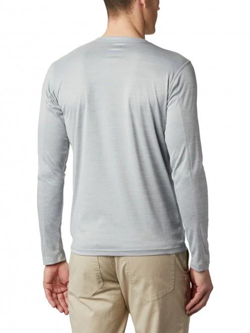 Columbia Zero Rules Long Sleeve Shirt férfi hosszú ujjú sport póló szürke színben 4