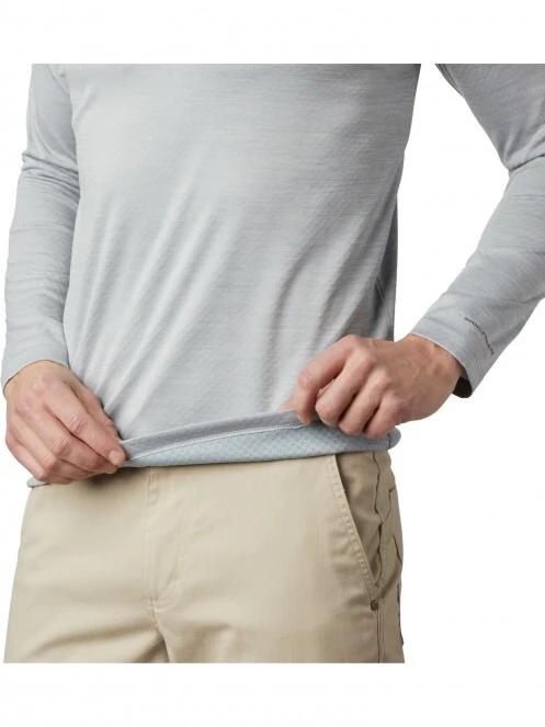 Columbia Zero Rules Long Sleeve Shirt férfi hosszú ujjú sport póló szürke színben 5