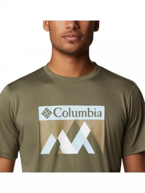 Columbia Zero Rules Short Sleeve Graphic Shirt férfi rövid ujjú sport póló zöld színben 5
