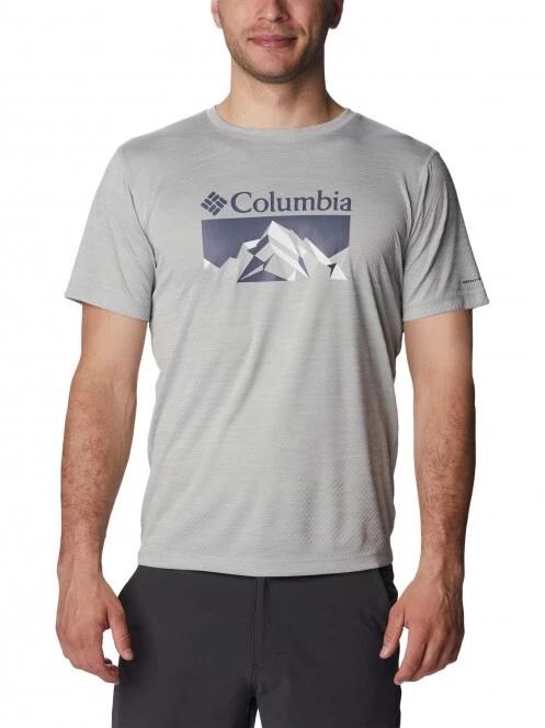 Columbia Zero Rules Short Sleeve Graphic Shirt férfi rövid ujjú sport póló szürke színben 2