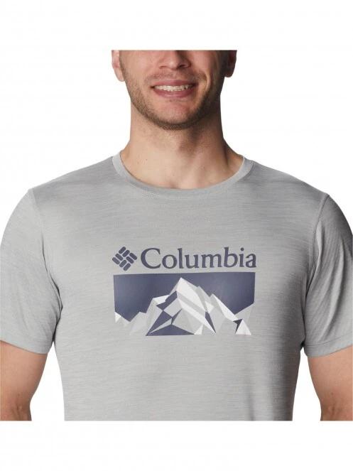 Columbia Zero Rules Short Sleeve Graphic Shirt férfi rövid ujjú sport póló szürke színben 5