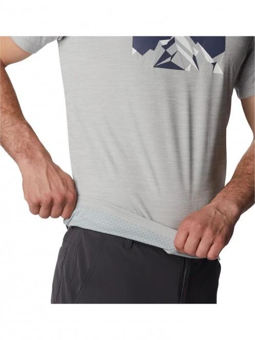 Columbia Zero Rules Short Sleeve Graphic Shirt férfi rövid ujjú sport póló szürke színben 6