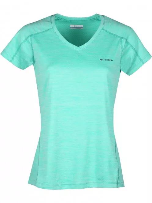 Columbia Zero Rules Short Sleeve Shirt női rövid ujjú sport póló zöld színben 2