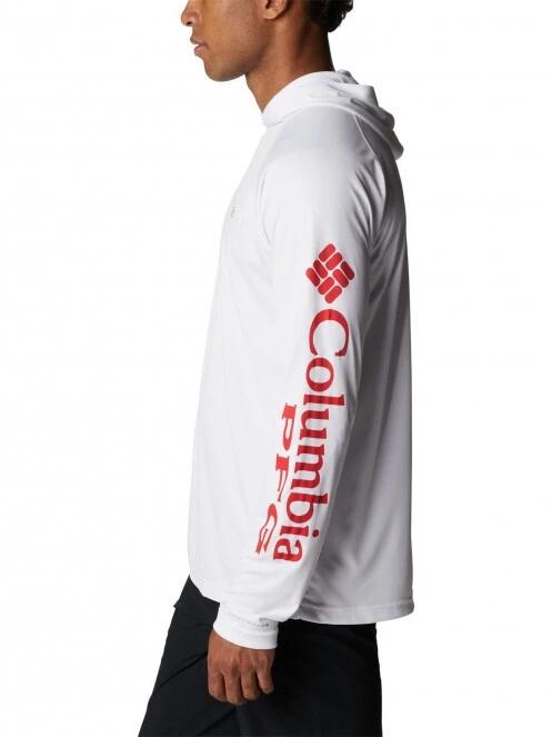 Columbia Terminal Tackle Hoodie férfi hosszú ujjú sport póló fehér színben 3