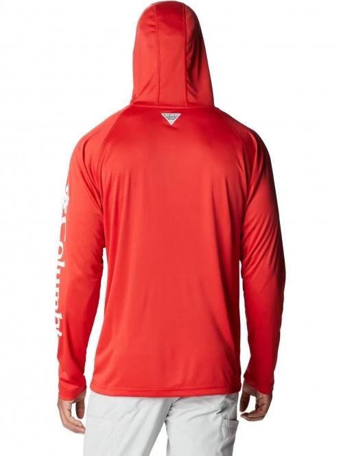 Columbia Terminal Tackle Hoodie férfi hosszú ujjú sport póló piros színben 4