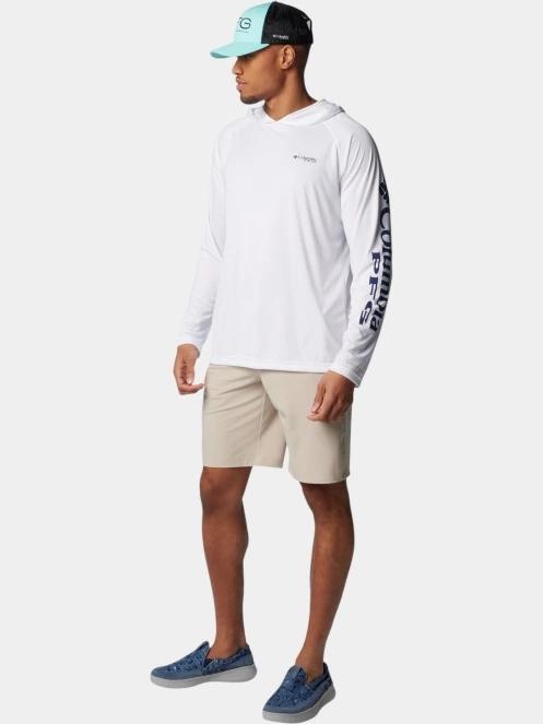 Columbia Terminal Tackle Hoodie férfi hosszú ujjú sport póló fehér színben 5