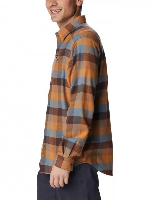 Columbia Cornell Woods Flannel Long Sleeve Shirt férfi hosszú ujjú ing barna színben 4