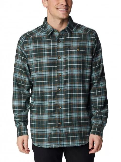 Columbia Cornell Woods Flannel Long Sleeve Shirt férfi hosszú ujjú ing zöld színben 2