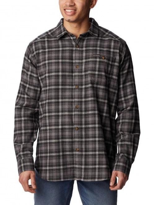 Columbia Cornell Woods Flannel Long Sleeve Shirt férfi hosszú ujjú ing szürke színben 2