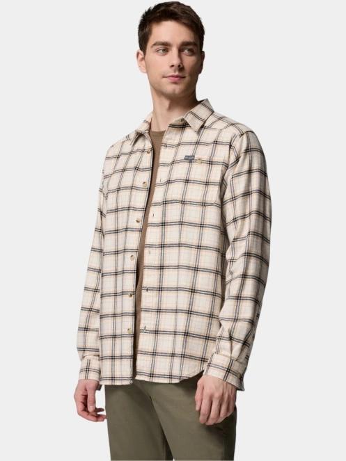 Columbia Cornell Woods Flannel Long Sleeve Shirt férfi hosszú ujjú ing homok színben 5