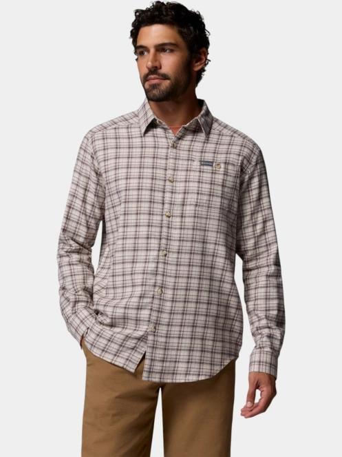 Columbia Cornell Woods Flannel Long Sleeve Shirt férfi hosszú ujjú ing homok színben 2