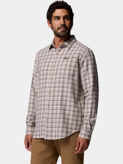 Columbia Cornell Woods Flannel Long Sleeve Shirt férfi hosszú ujjú ing homok színben 3