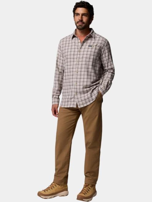 Columbia Cornell Woods Flannel Long Sleeve Shirt férfi hosszú ujjú ing homok színben 5