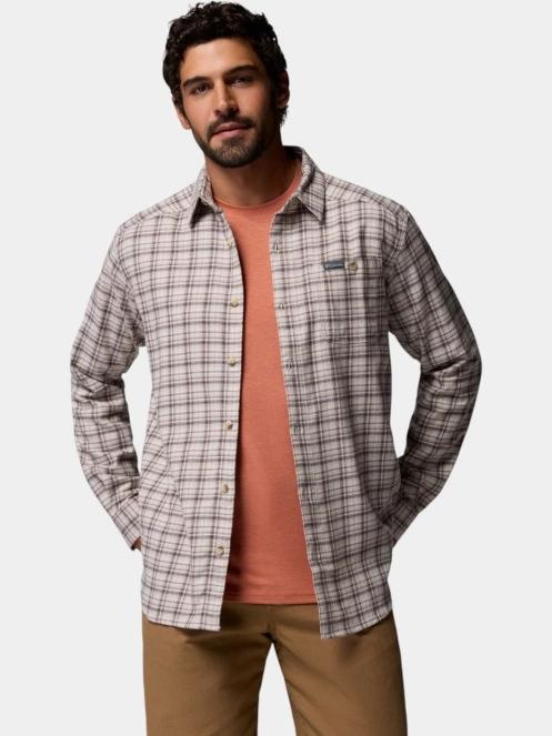 Columbia Cornell Woods Flannel Long Sleeve Shirt férfi hosszú ujjú ing homok színben 6