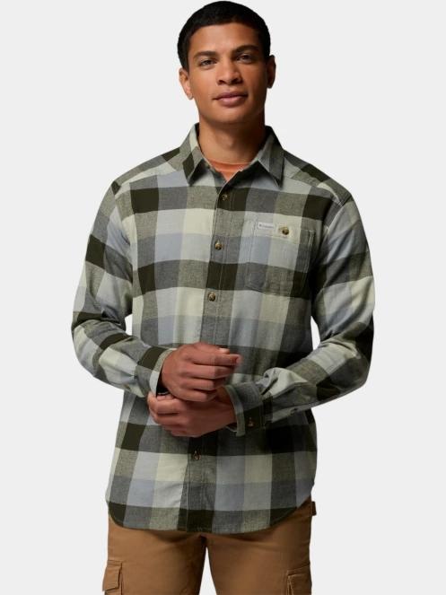 Columbia Cornell Woods Flannel Long Sleeve Shirt férfi hosszú ujjú ing zöld színben 2