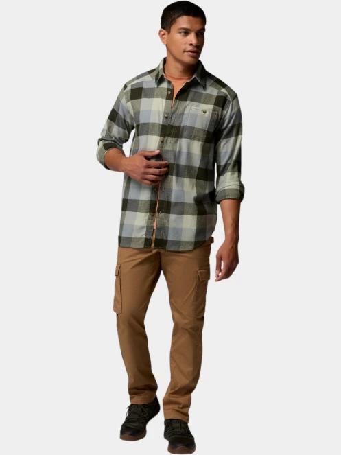 Columbia Cornell Woods Flannel Long Sleeve Shirt férfi hosszú ujjú ing zöld színben 5