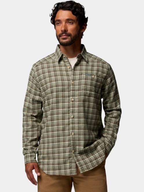 Columbia Cornell Woods Flannel Long Sleeve Shirt férfi hosszú ujjú ing zöld színben 2