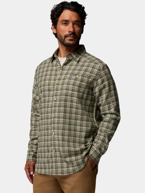 Columbia Cornell Woods Flannel Long Sleeve Shirt férfi hosszú ujjú ing zöld színben 3