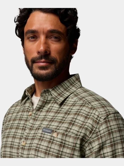 Columbia Cornell Woods Flannel Long Sleeve Shirt férfi hosszú ujjú ing zöld színben 7