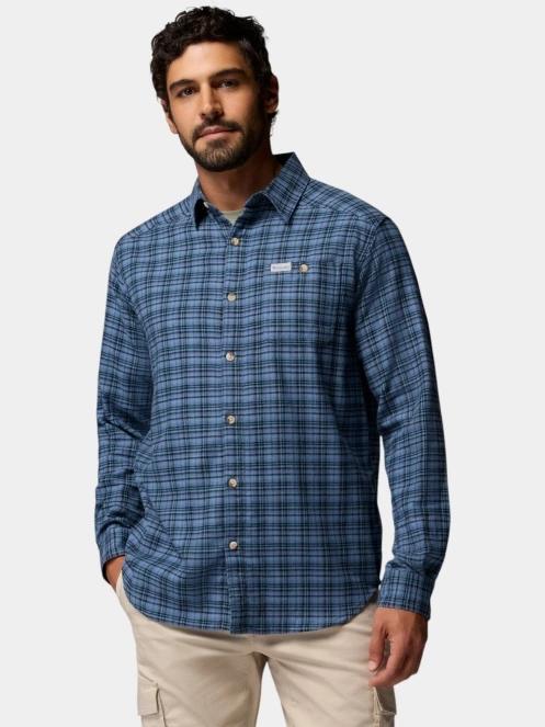 Columbia Cornell Woods Flannel Long Sleeve Shirt férfi hosszú ujjú ing kék színben 2