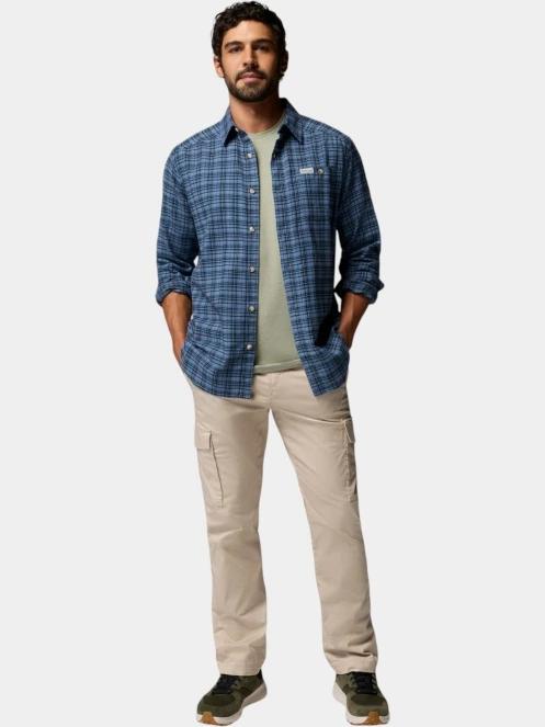 Columbia Cornell Woods Flannel Long Sleeve Shirt férfi hosszú ujjú ing kék színben 5