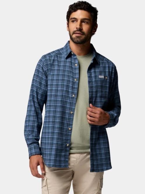 Columbia Cornell Woods Flannel Long Sleeve Shirt férfi hosszú ujjú ing kék színben 6