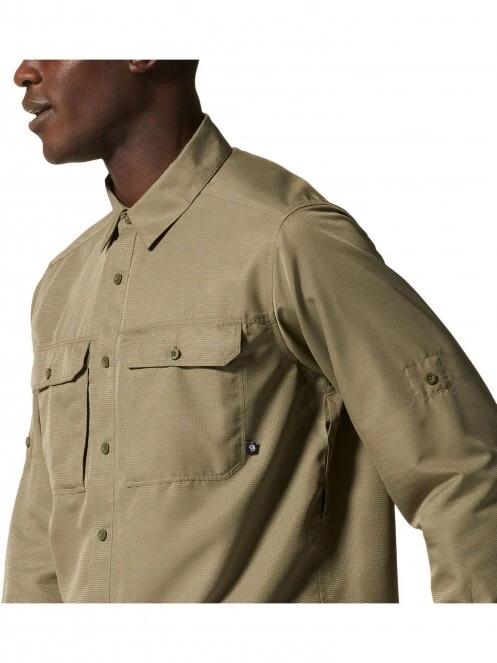 Mountain Hardwear Canyon Long Sleeve Shirt férfi túraing zöld színben 6