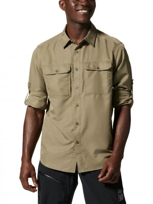 Mountain Hardwear Canyon Long Sleeve Shirt férfi túraing zöld színben 5