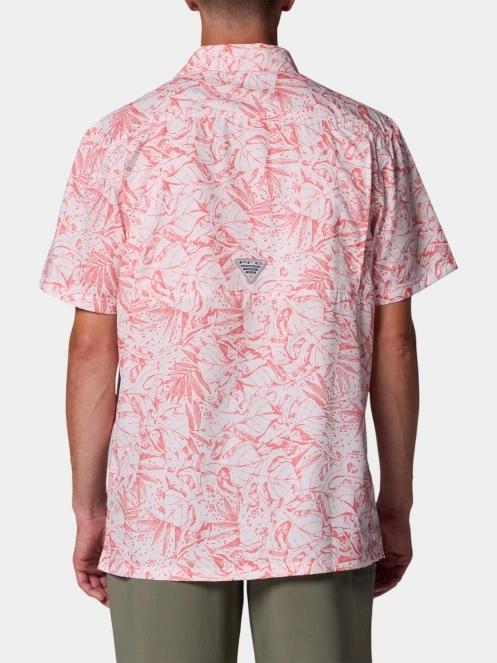 Columbia Super Slack Tide Camp Shirt férfi rövid ujjú ing rózsaszín színben 4