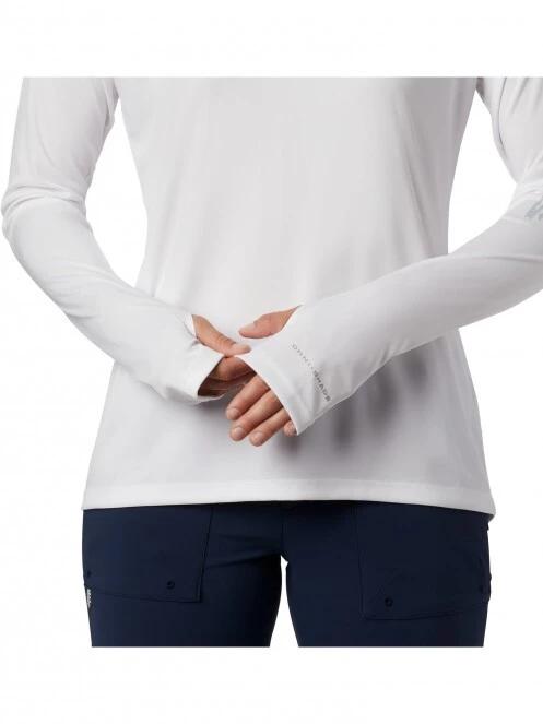 Columbia Tidal Tee Hoodie női hosszú ujjú sport póló fehér színben 5