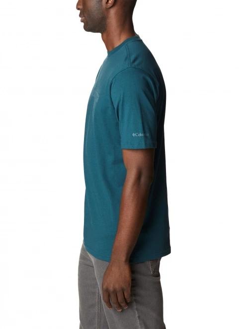 Columbia Csc Basic Logo Short Sleeve Shirt férfi rövid ujjú póló zöld színben 3